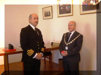 Captain John Wills, RN Head of Marine Services, Ministry of Defence visited the Pembroke Dock Town Council to say goodbye on behalf of the RN Facility at Pembroke Dock