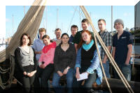 MHPA’s Community Officer Claire Palmer with Jubilee Sailing Trust’s Mike Mansfield and successful Applicants of the Voyage of a Lifetime Scheme.