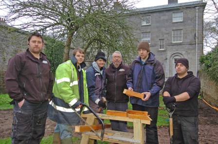Pictured in the garden of the Fleet Surgeon’s House are, left to right: Adam Cumine, Green Links; Kristian George, Coast; Cullen Bradshaw, Future Works; Rob Howells, Green Links; and Phil Symmonds and Chris Baker of Coast.