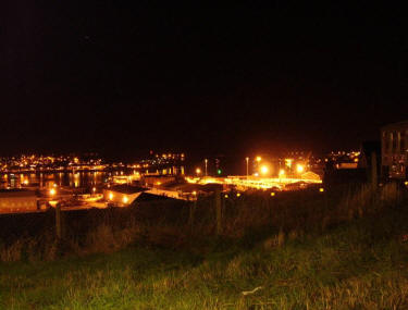 Pembroke Dock at night, the picture is taken from the old Radar Station Pembroke Dock