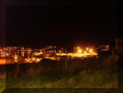 Pembroke Dock dockyard at night from radar station